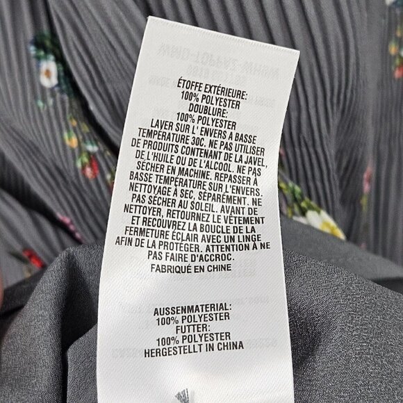 Ted Baker Toppaz Oracle Pleated Midi Dress Gray Women’s 3 Size 8 Floral Formal - Picture 16 of 16